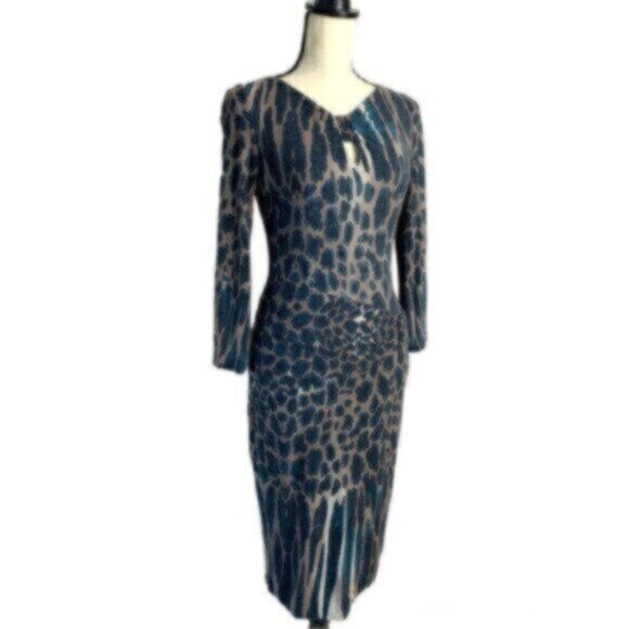 Cache Cheetah Print Fitted Midi Dress - Picture 4 of 15
